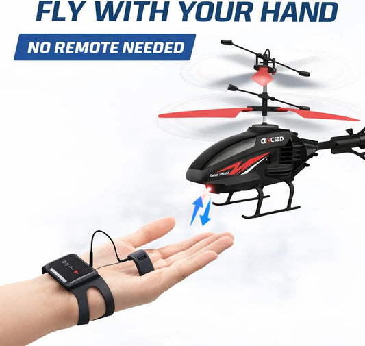 Gesture Control RC Helicopter Toy for Kids – Remote Control Helicopter Alternative, Fly with Your Hand, No Remote Needed, Easy Indoor Helicopter Toy for Boys & Girls Ages 8+