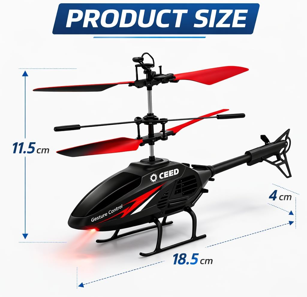Gesture Control RC Helicopter Toy for Kids – Remote Control Helicopter Alternative, Fly with Your Hand, No Remote Needed, Easy Indoor Helicopter Toy for Boys & Girls Ages 8+