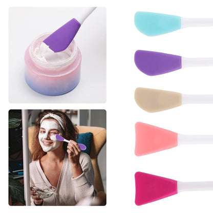 20 Pcs Silicone Face Mask Applicator, 2 in 1 Double-Sided Facial Scrubber Brush Tool, Double-Head Manual Cleansing Brush for Deep Gentle Exfoliating