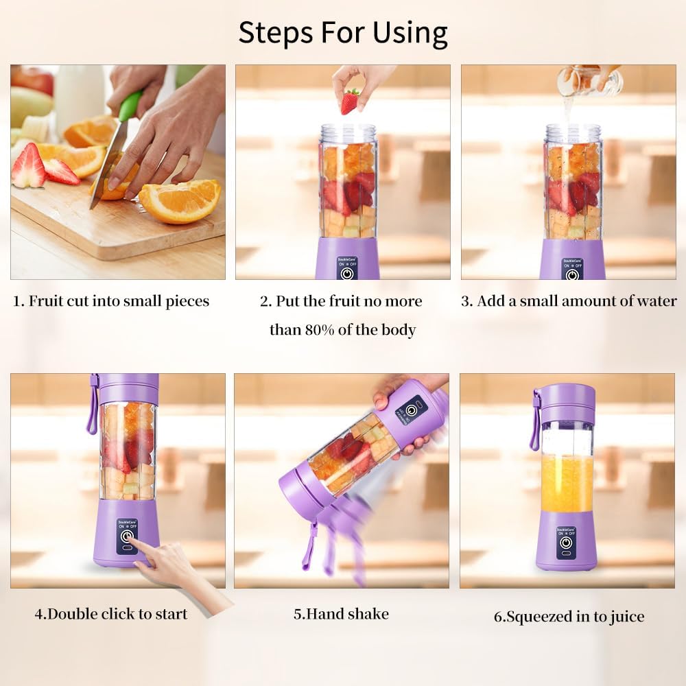 Portable Blender, Electric USB Mini Juicer Blender For Shakes and Smoothies