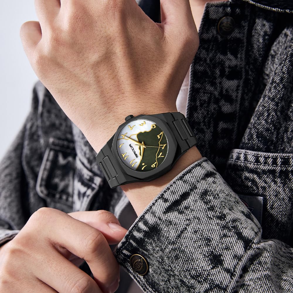 FANMIS Men's Anime-Inspired Fashion Sketch Wristwatch Minimalist Creative Wormhole Design Stylish and Durable Timepiece for Men's Sports Watch