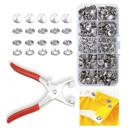 GTAAOY 9.5 mm Metal Snap Buttons with Snap Pliers, 100 Sets / 400 pcs