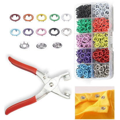 GTAAOY 9.5 mm Metal Snap Buttons with Snap Pliers, 100 Sets / 400 pcs